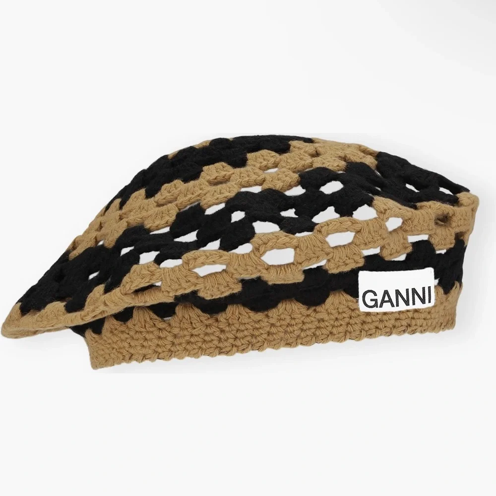 GANNI Lambswool Crochet Beret - Picture 8 of 8
